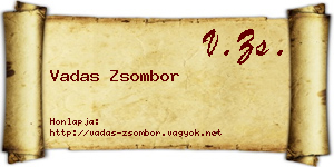 Vadas Zsombor névjegykártya